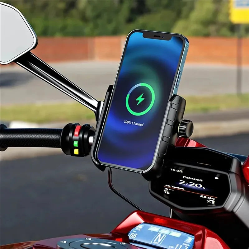 Suporte Tele móvel para Motos com Carregador Wireless/ USB