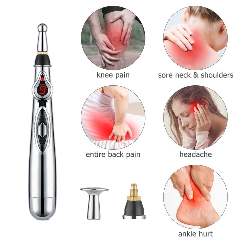 Eletro Estimulador + Caneta Elétrica Massageadora Muscular Fisioterapia Acupuntura Profissional