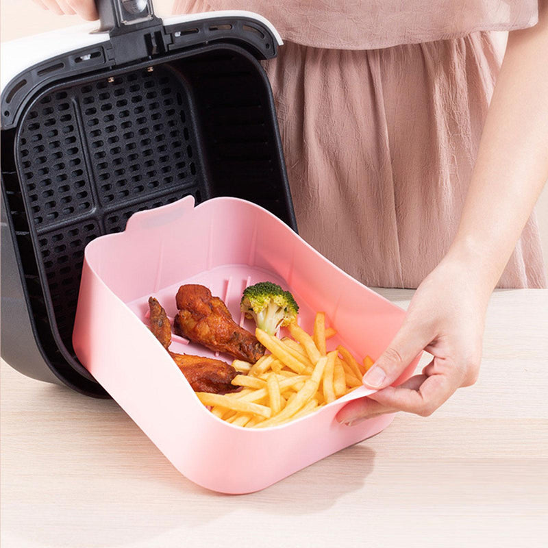 Bandeja Silicone 21cm Air Fryer, para Panela de Alimentos Seguro Reutilizável Acessório de Cozinha