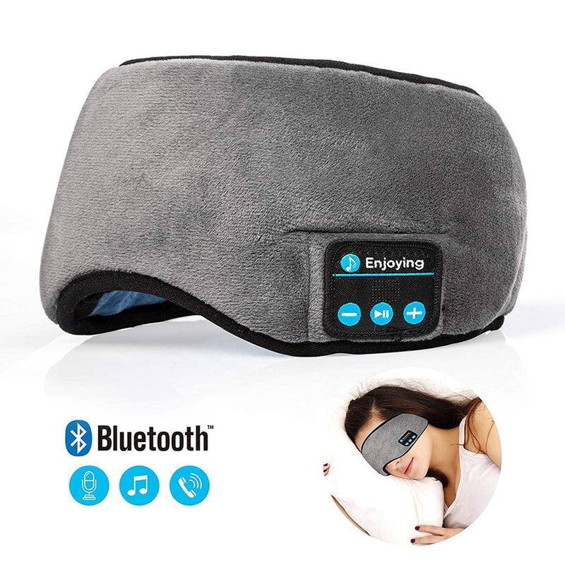 Máscara para os olhos com Fones de ouvido Bluetooth para dormir, macio, elástico, confortável, sem fio