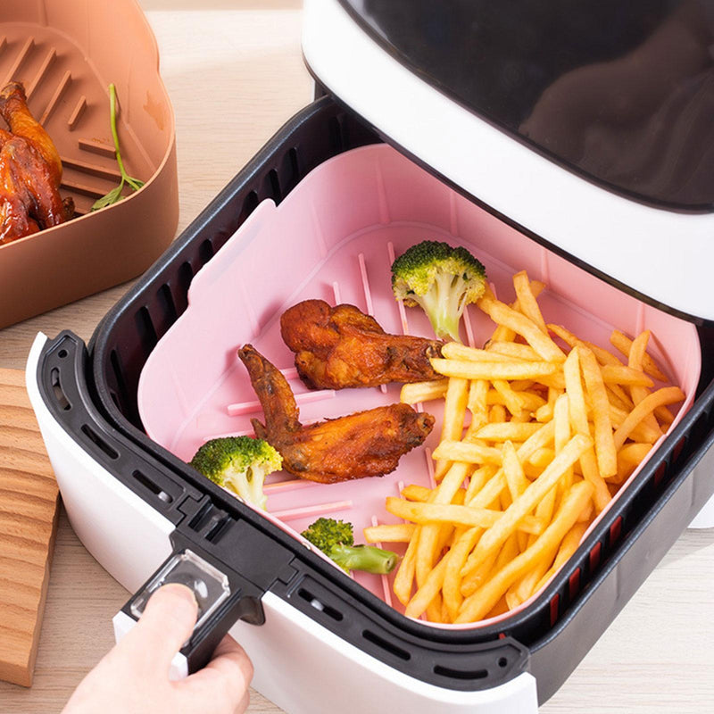 Bandeja Silicone 21cm Air Fryer, para Panela de Alimentos Seguro Reutilizável Acessório de Cozinha